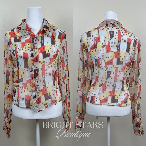 Rare Vintage Designer Hotel Silk Blouse ASO Phoebe Buffay Friends Anya Buffy ALT - Picture 5 of 14